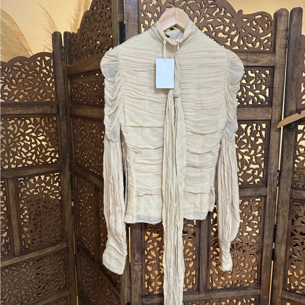 NEW NWT Zimmermann Celestial Ruched Blouse